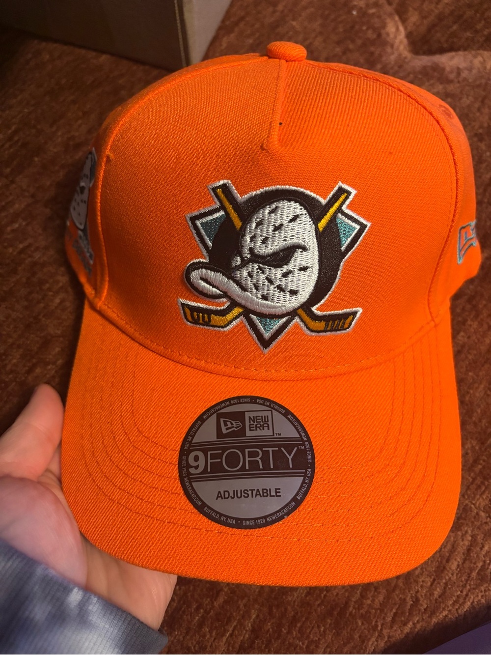 New Era Orange Hockey Mask Logo Cap